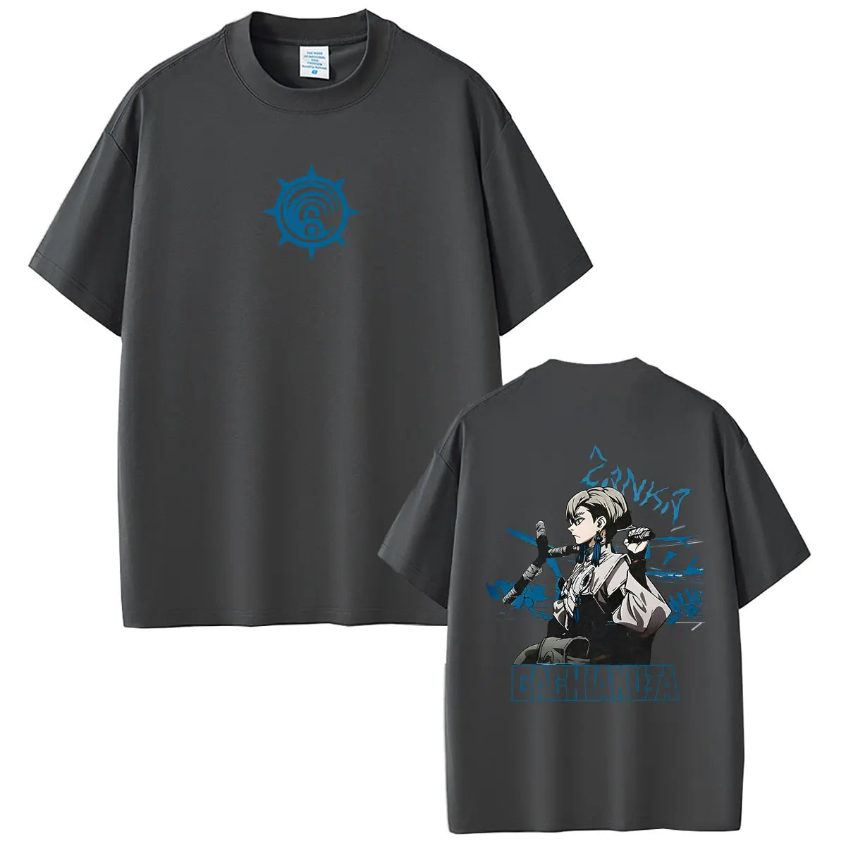 Gachiakuta Zanka Nijiku Lovely Assistaff Cleaner Dark Grey T-Shirt