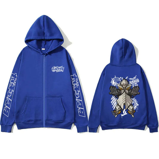 Gachiakuta Rudo Surebrec Giver Blue Zip-Up Hoodie