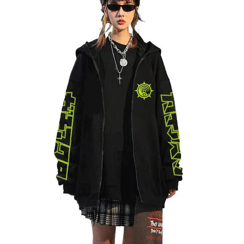 Gachiakuta Anime Rudo Graphic Black Zip-Up Hoodie