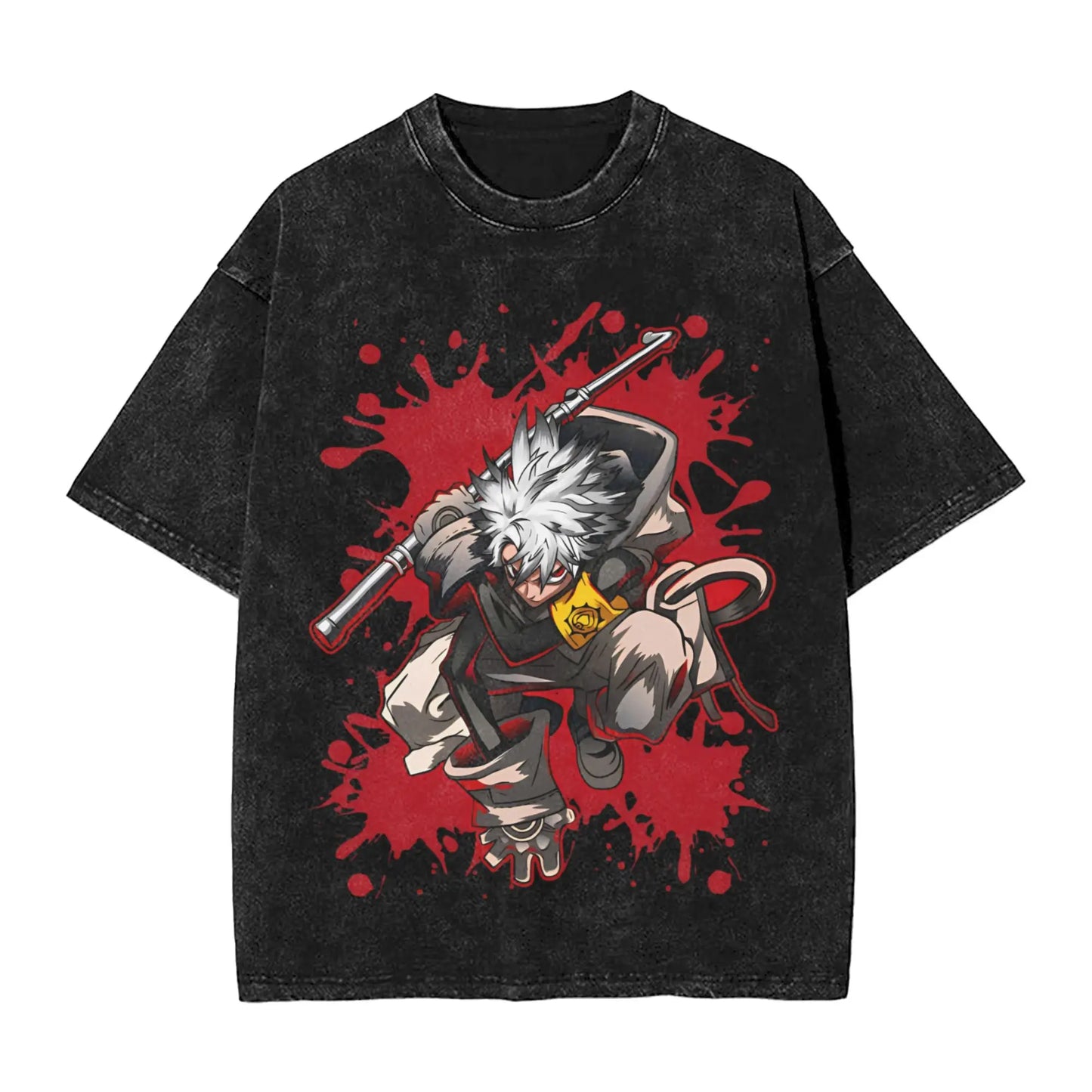 Gachiakuta Rudo Anime T Shirt Black Red Splash