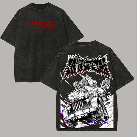 Anime Gachiakuta Action Scene Graphic Black T-Shirt