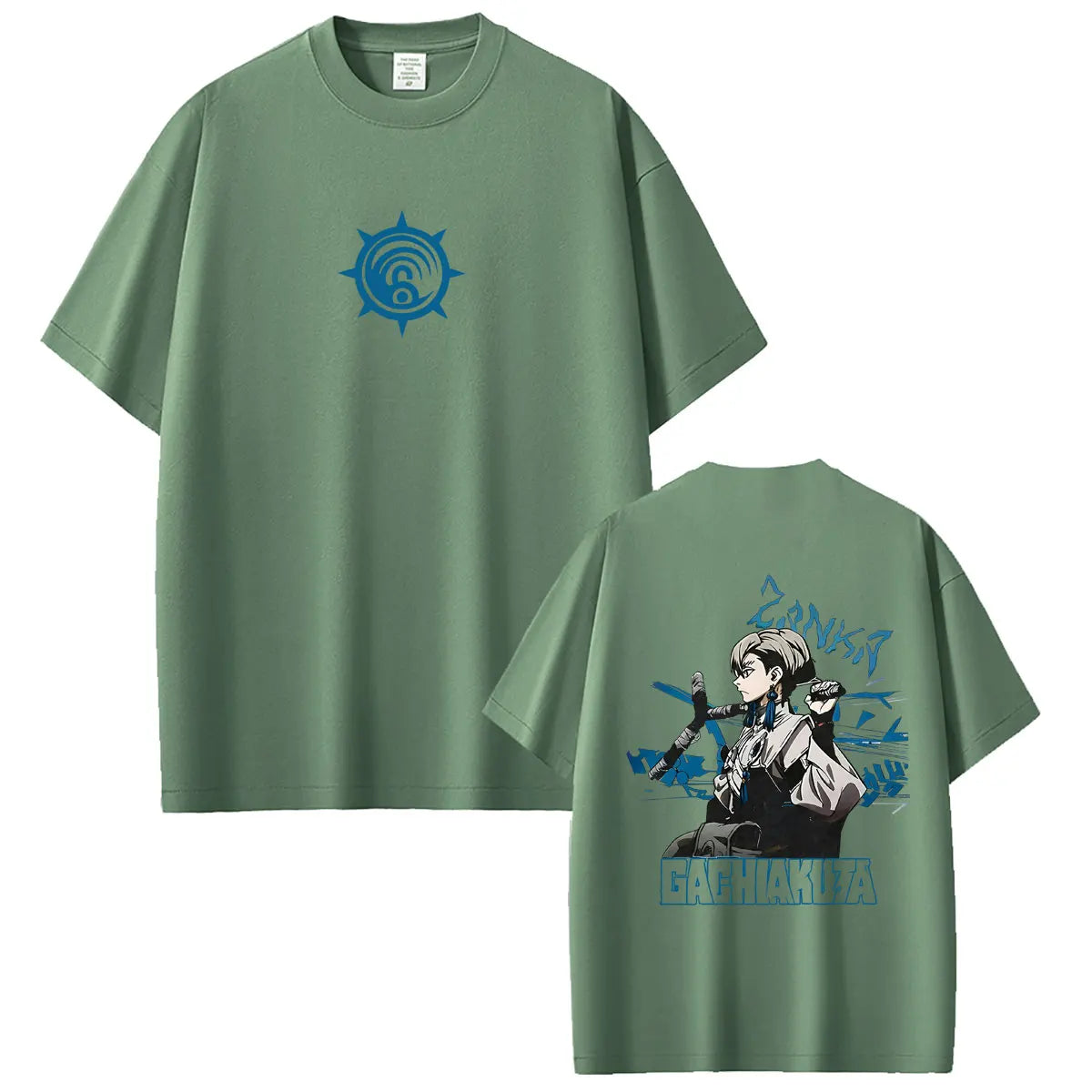 Gachiakuta Zanka Nijiku Lovely Assistaff Cleaner Army Green T-Shirt