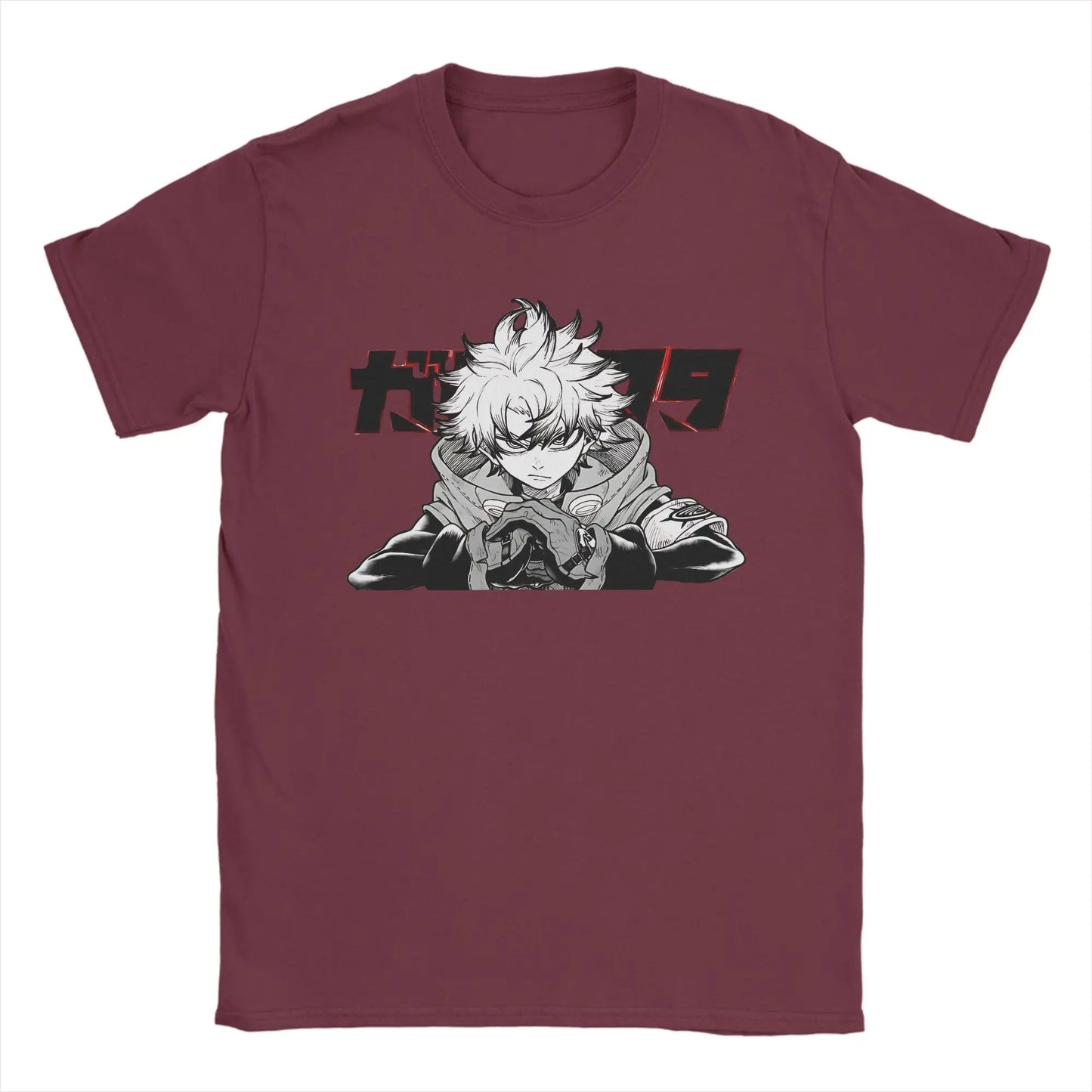 Gachiakuta Rudo “Underground Resolve” Burgundy T-Shirt