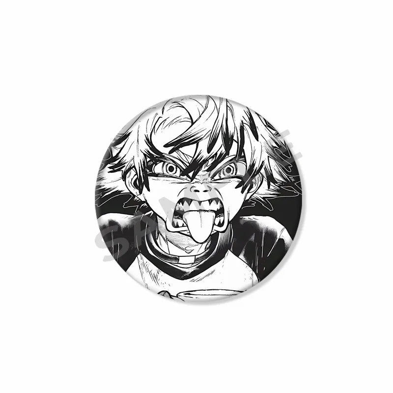 Gachiakuta Button Pin – Rudo Wild Face