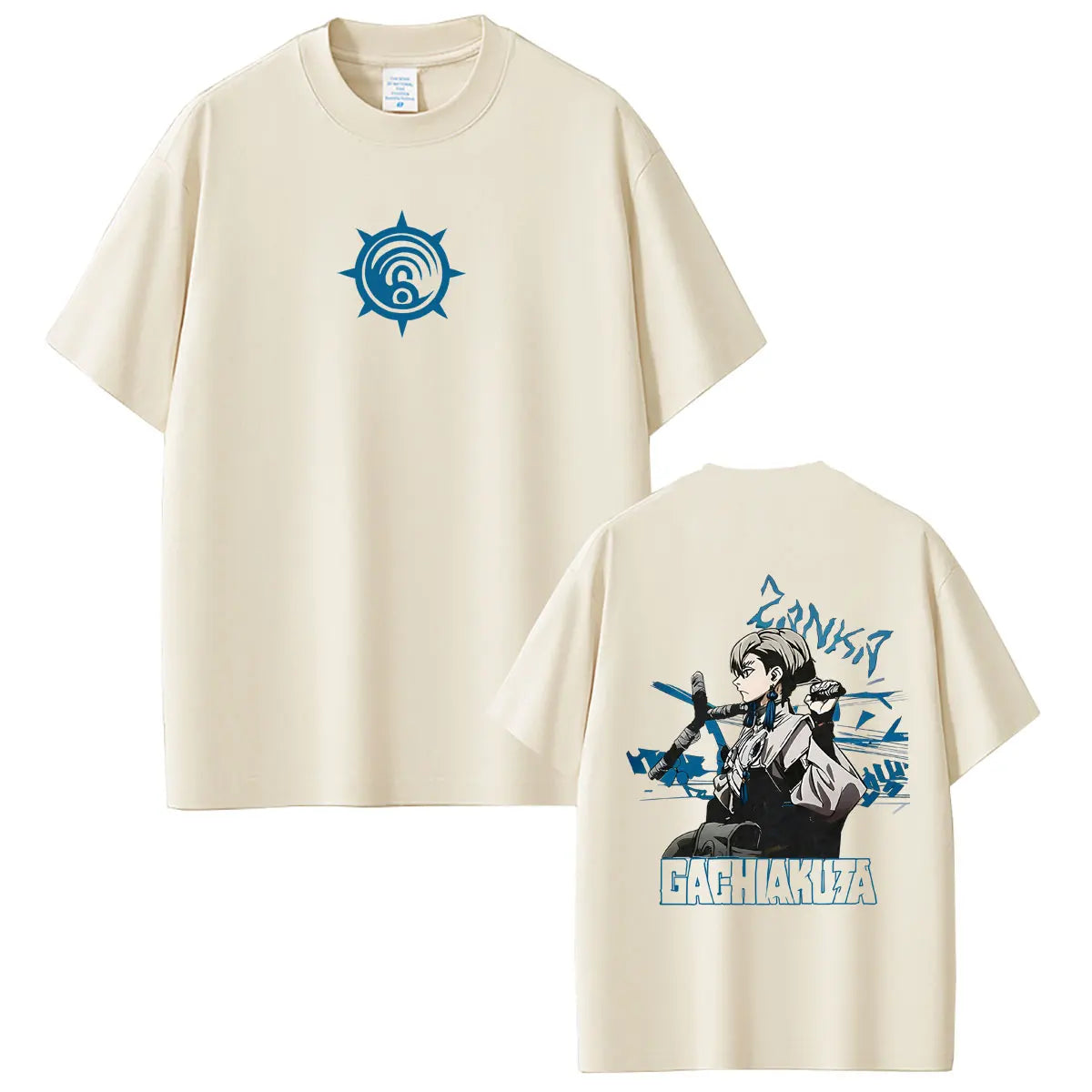 Gachiakuta Zanka Nijiku Lovely Assistaff Cleaner Beige T-Shirt
