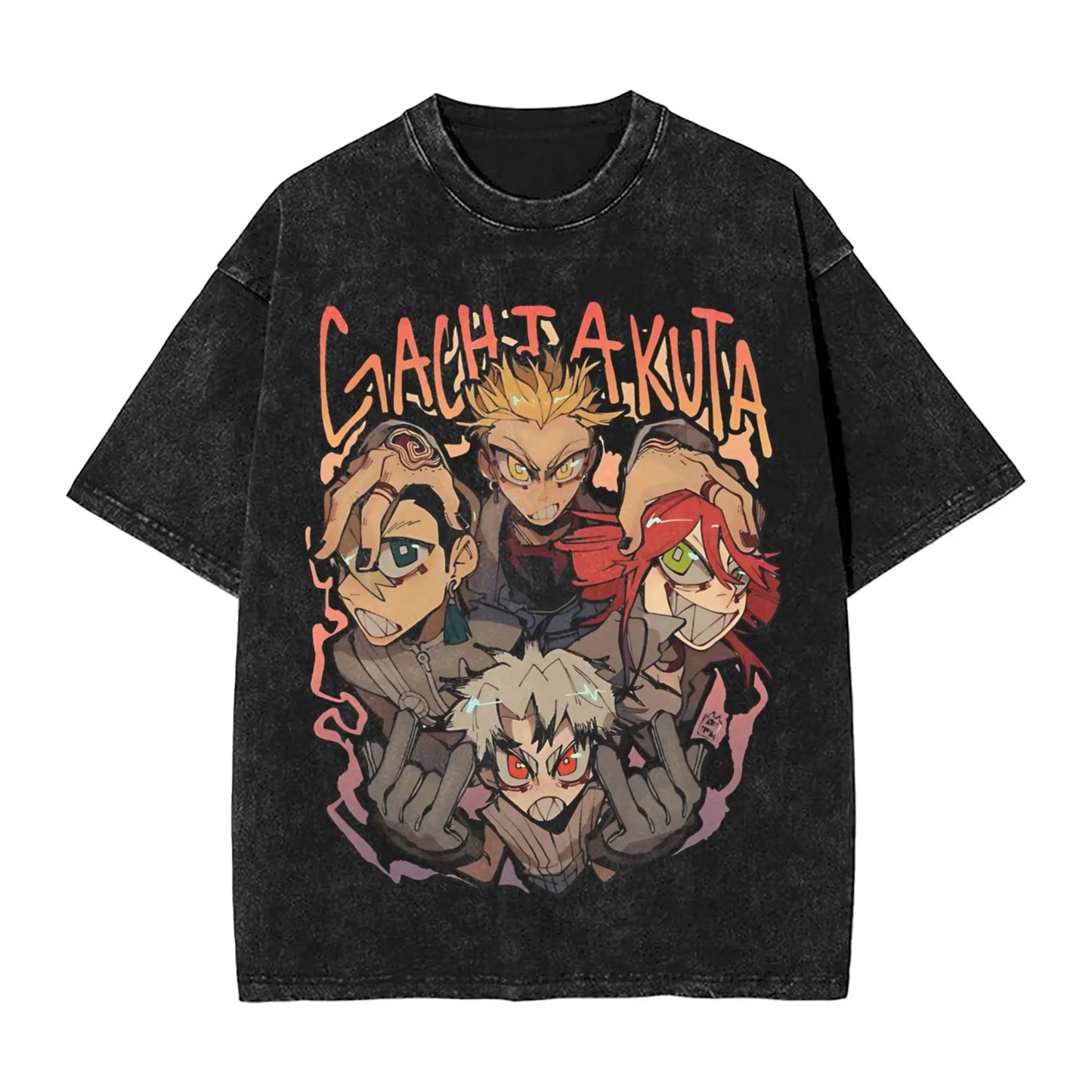 Gachiakuta Rebel Oversized T-Shirt – Black Vintage