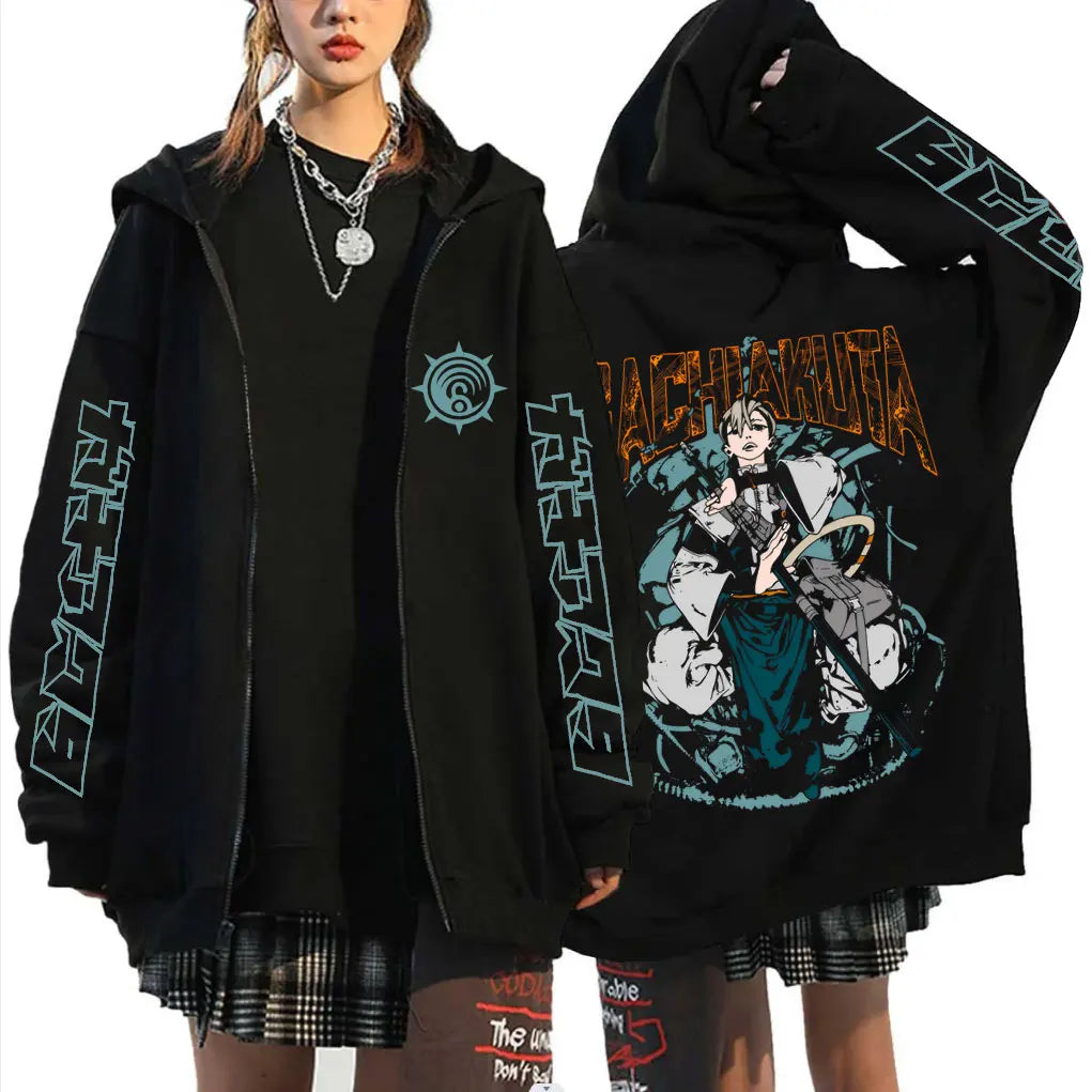 Anime Gachiakuta Zanka Nijiku White Zipper Hoodie