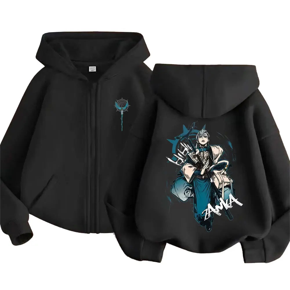 Anime Gachiakuta Zanka Nijiku Black Zipper Hoodie