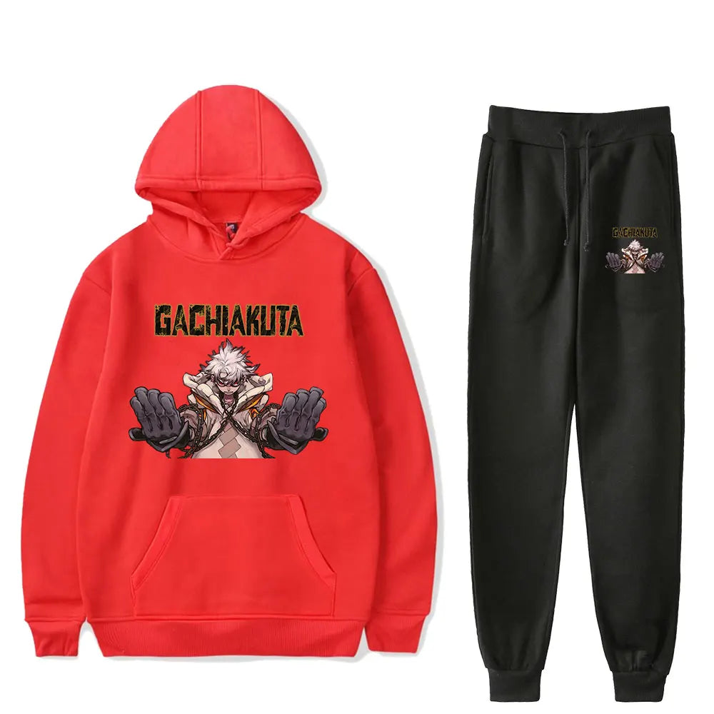 Gachiakuta Rudo Surebrec Tracksuit – Red Anime Hoodie & Jogger Set