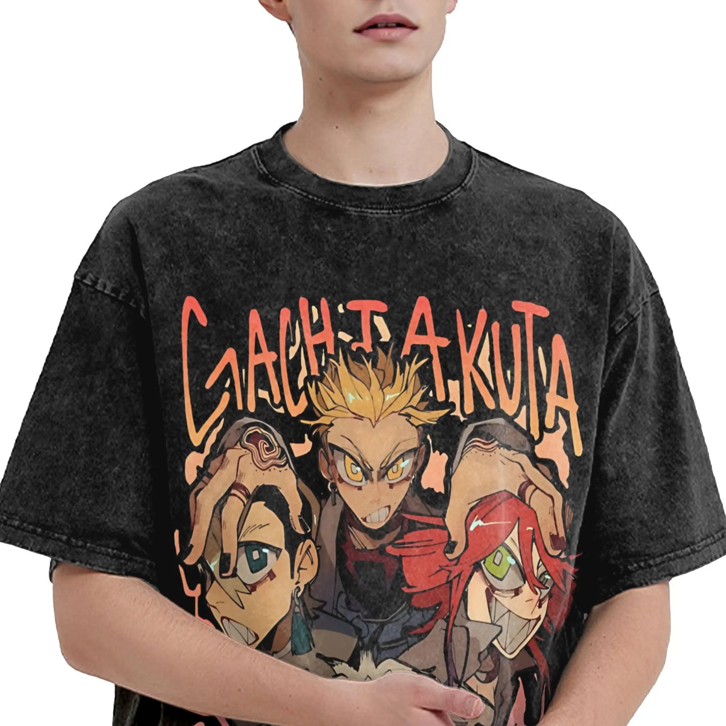 Gachiakuta Rebel Oversized T-Shirt – Black Vintage