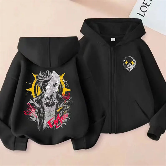 Anime Gachiakuta Enjin Black Zipper Hoodie