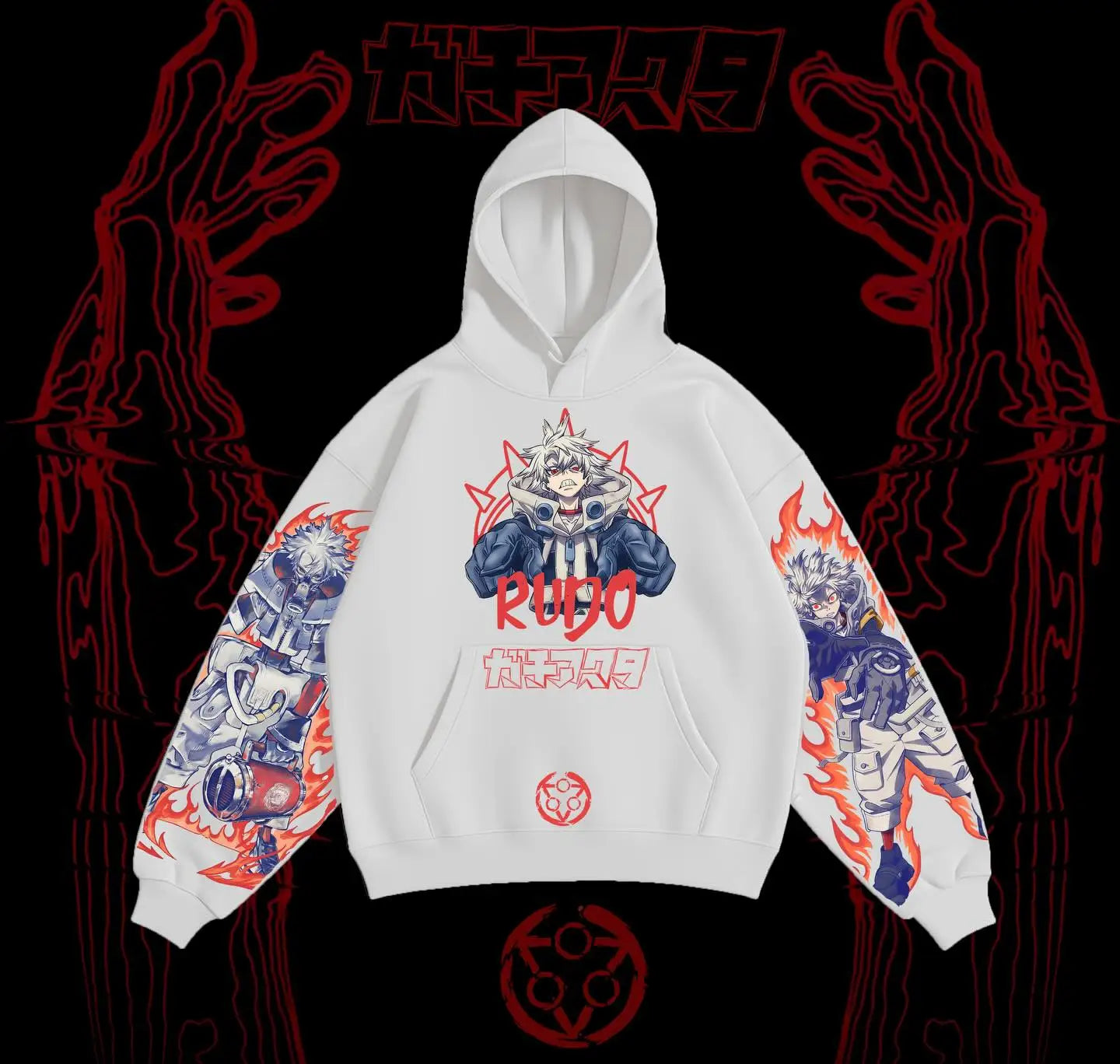 Gachiakuta Rudo Hoodie – White Limited Edition