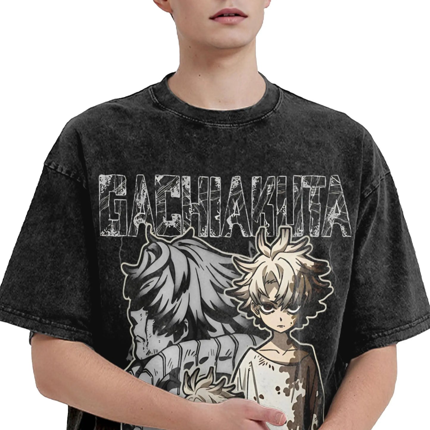 Gachiakuta Rudo Anime T Shirt Black Masked