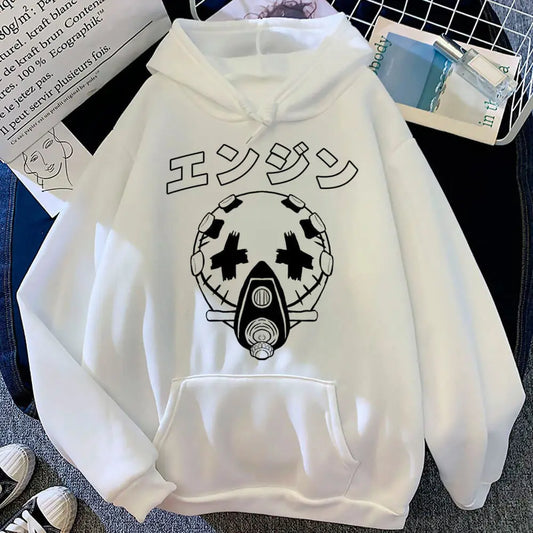 Gachiakuta “Engine Mask” White Hoodie