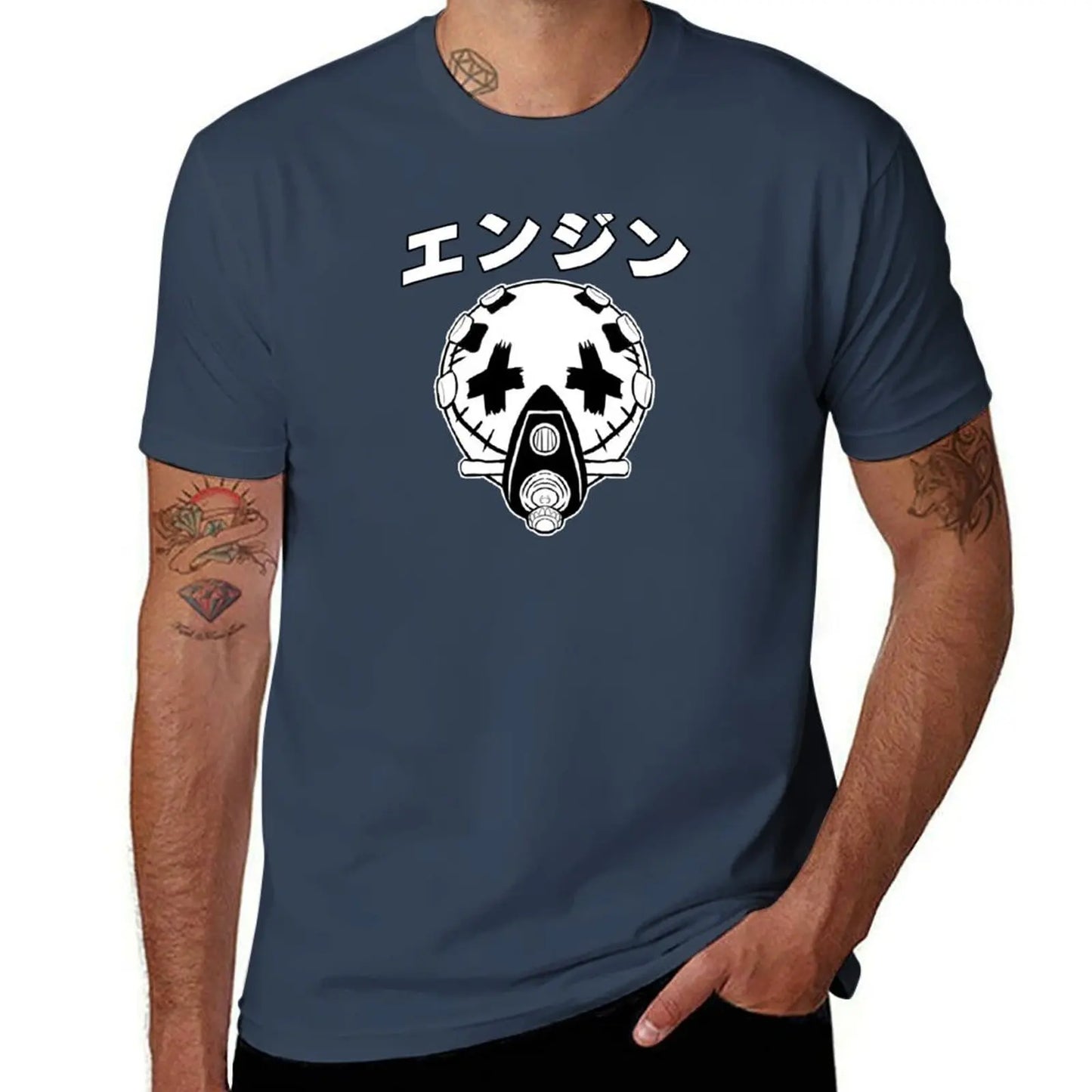 Gachiakuta Enjin Mask Navy Blue T-Shirt – Limited Edition