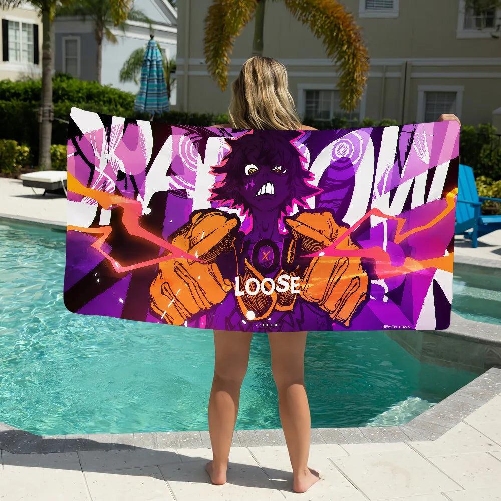 Gachiakuta Rudo Surebrec Fire Punch Beach Towel