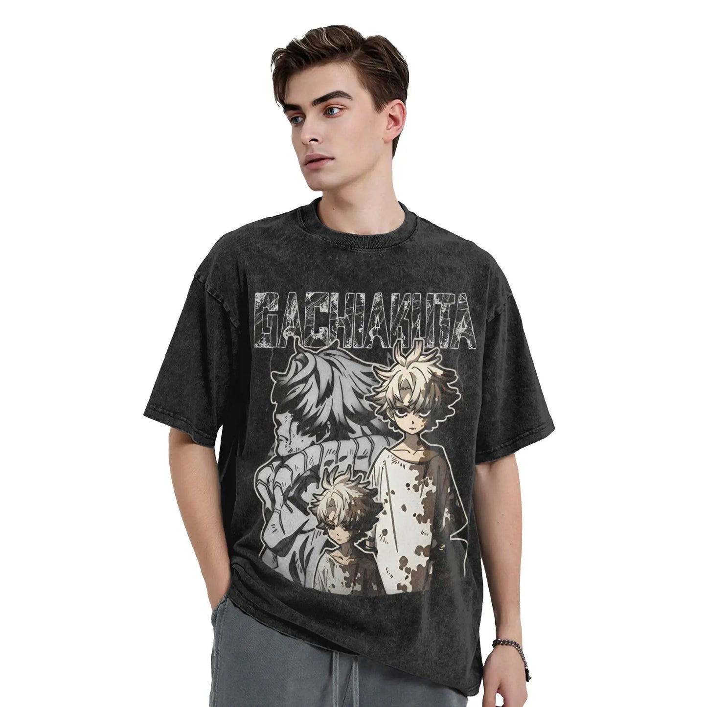 Gachiakuta Rudo Anime T Shirt Black Masked