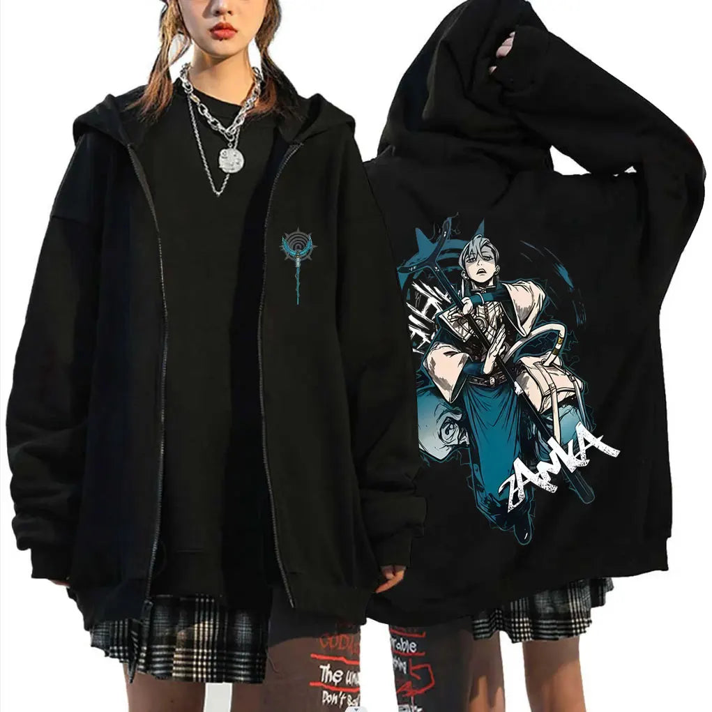 Anime Gachiakuta Zanka Nijiku White Zipper Hoodie