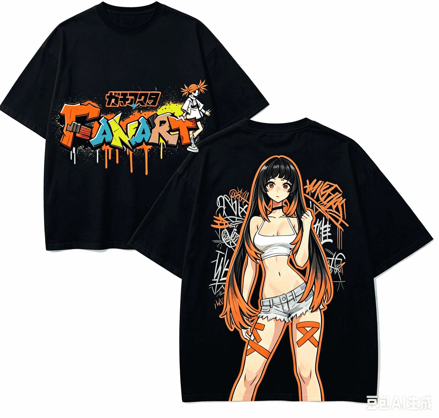Gachiakuta Amo Empool Graffiti Black T-Shirt