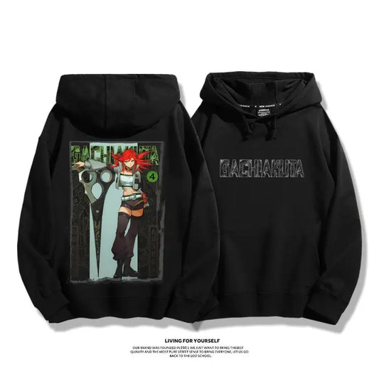 Gachiakuta Anime Riyo Reaper Black Hoodie