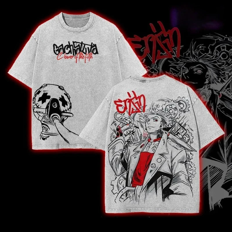 Gachiakuta Enjin Cleaner of the Filth Gray T-Shirt