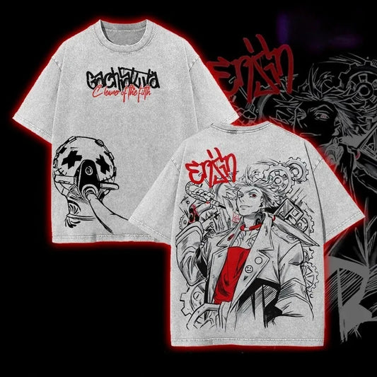 Gachiakuta Enjin Cleaner of the Filth Gray T-Shirt