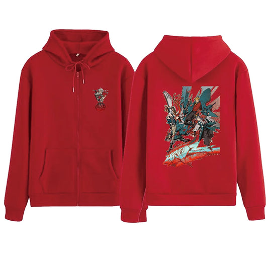 Gachiakuta Chaos Graffiti Warrior Red Zip Hoodie