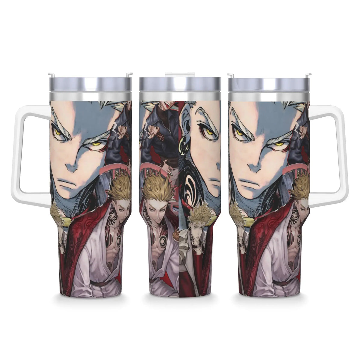 Gachiakuta Enjin Yellow Eyes Red Cloak 40oz Stainless Steel Tumbler