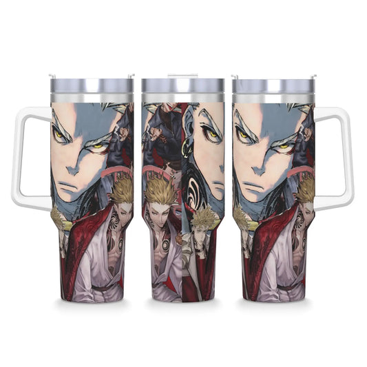 Gachiakuta Enjin Yellow Eyes Red Cloak 40oz Stainless Steel Tumbler