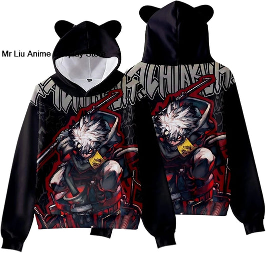 Gachiakuta Rudo Battle Hoodie – Bear Ear (Black & Red)