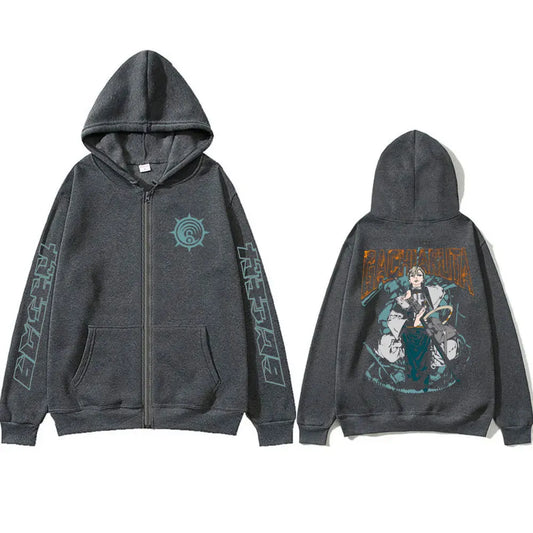 Anime Gachiakuta Zanka Nijiku Dark Gray Zipper Hoodie