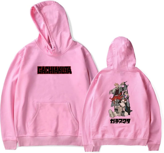 Gachiakuta Pink Hoodie – Rudo & The Cleaners Crew Back