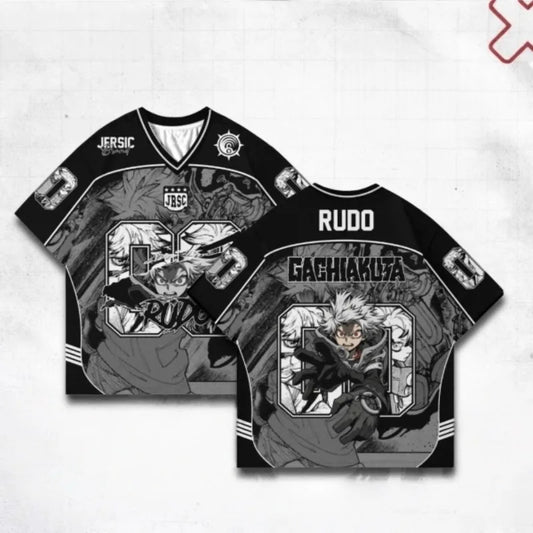 Anime Gachiakuta Rudo Black Gray Jersey