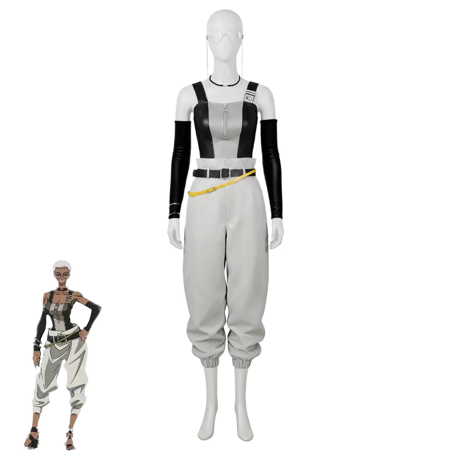 Gachiakuta Semiu Grier Cosplay Costume with Glasses