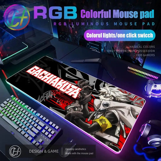 Gachiakuta RGB Gaming Mouse Pad XXL – Red & Black Anime Desk Mat