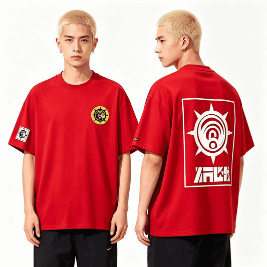 Gachiakuta Cleaner Emblem Red Oversized T-Shirt