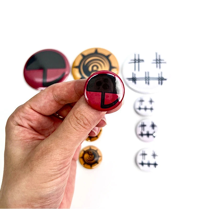Gachiakuta Enjin Symbol Button Pin Set 58mm and 25mm