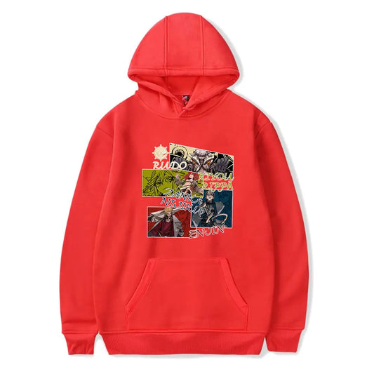 Gachiakuta Red Hoodie – Featuring Rudo, Enjin, Ryo & More