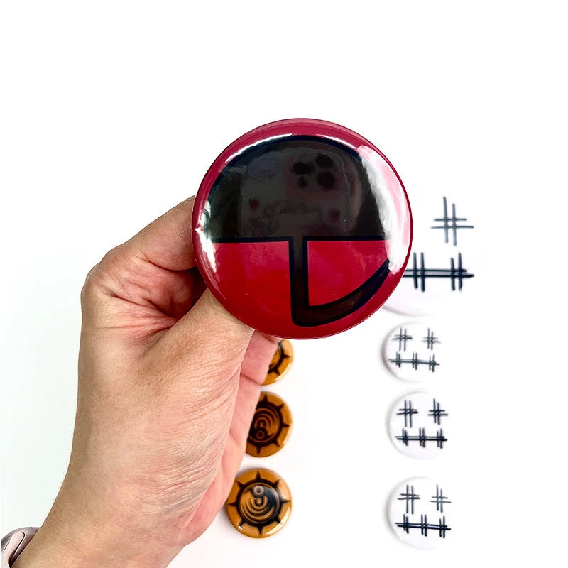 Gachiakuta Enjin Symbol Button Pin Set 58mm and 25mm