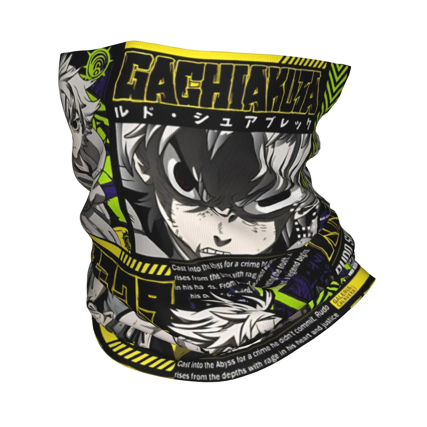Gachiakuta Rudo Surebrec Abyss Graphic Black Neck Gaiter