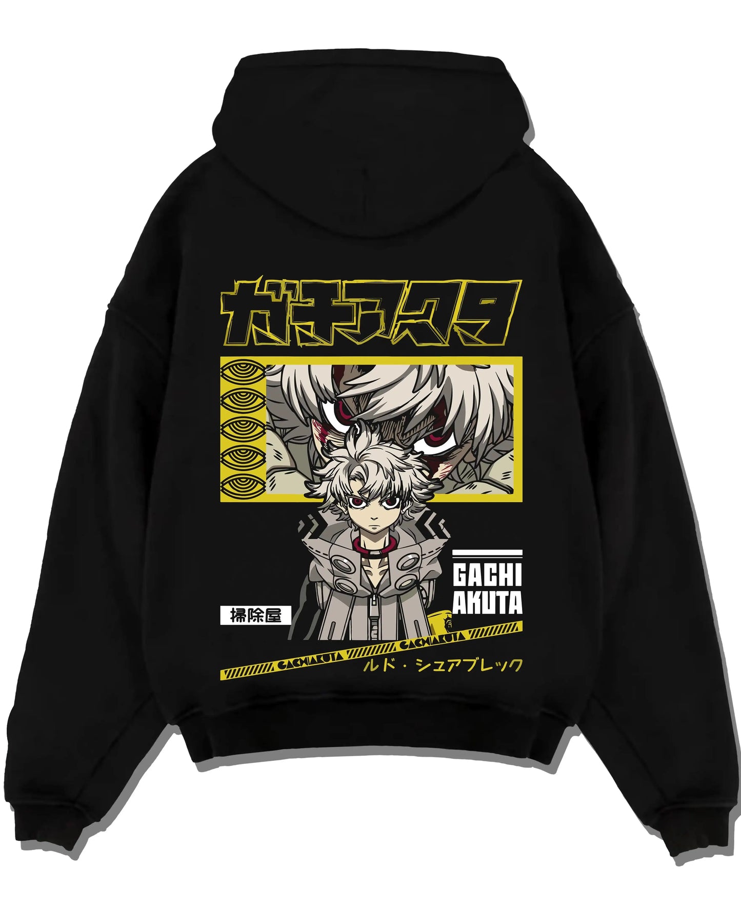 Gachiakuta Rudo Surebrec Yellow Panel Black Hoodie