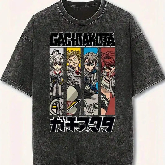 Gachiakuta Anime “Cleaners’ Team Akuta Panel” Black T-Shirt