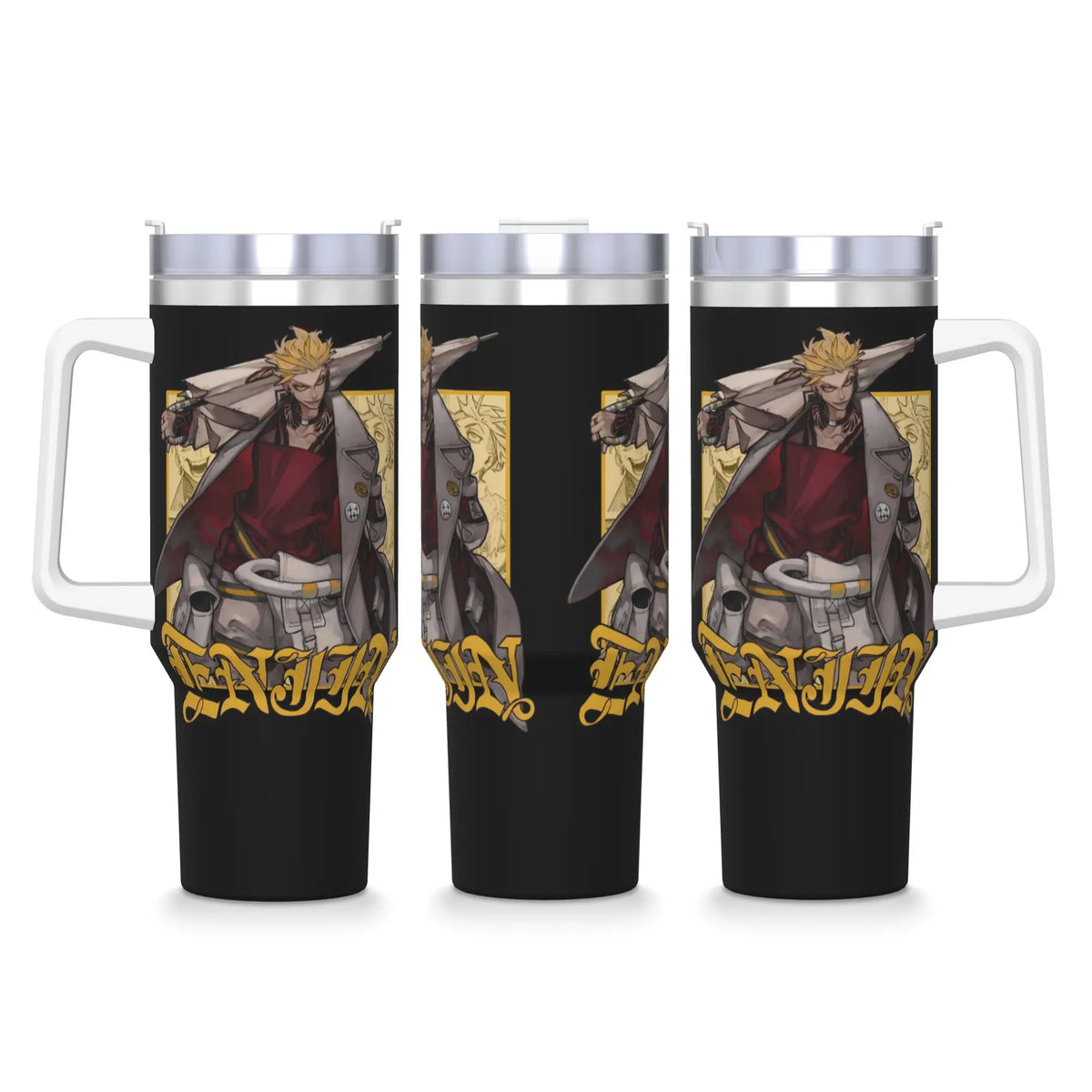 Gachiakuta Enjin Umbreaker Black & Gold 40oz Stainless Steel Tumbler
