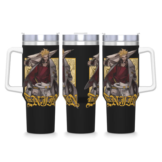 Gachiakuta Enjin Umbreaker Black & Gold 40oz Stainless Steel Tumbler