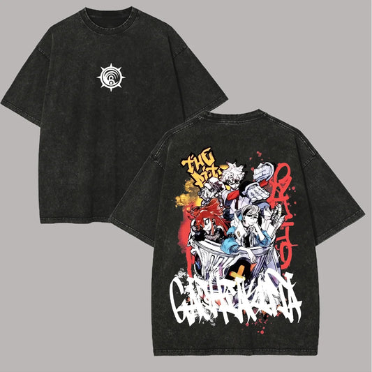 Anime Gachiakuta Trash Crew Graphic Black T-Shirt