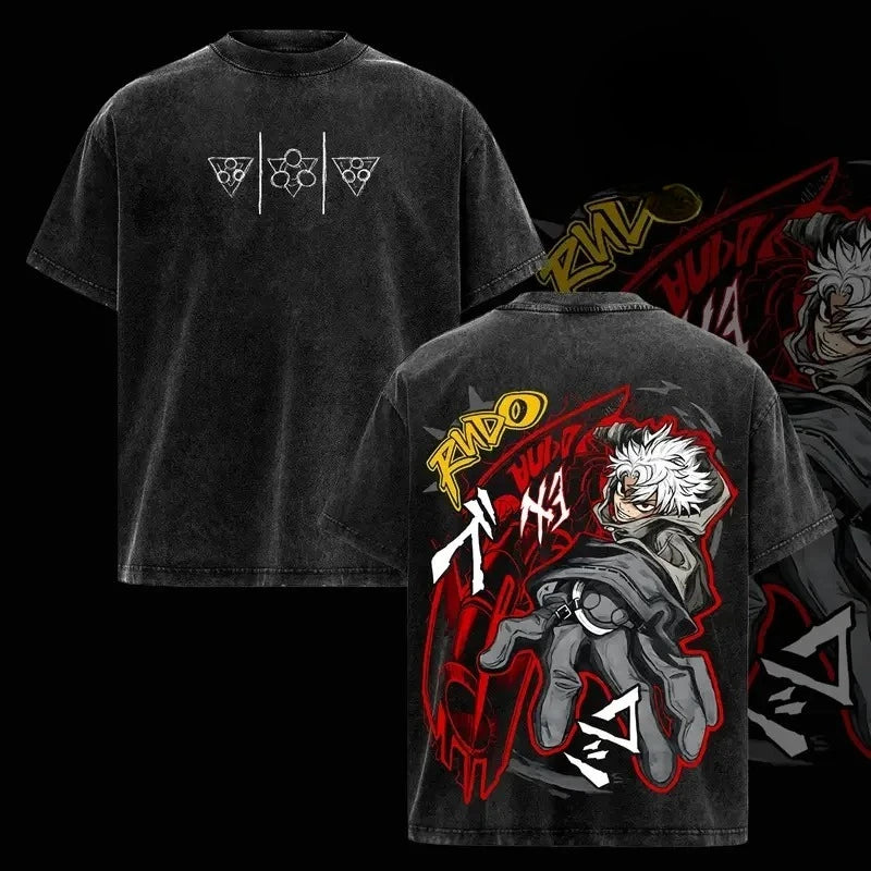 Anime Gachiakuta Rudo Graphic Black T-Shirt