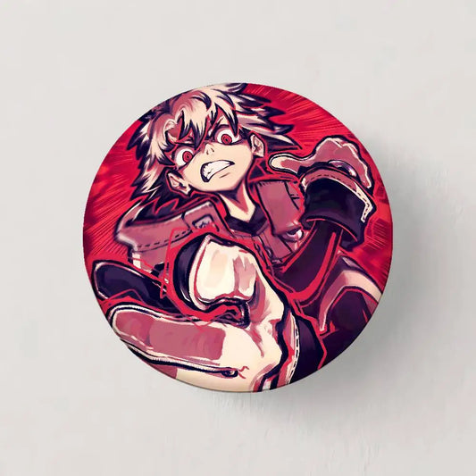 Gachiakuta Rudo Button Pin – Red Fury
