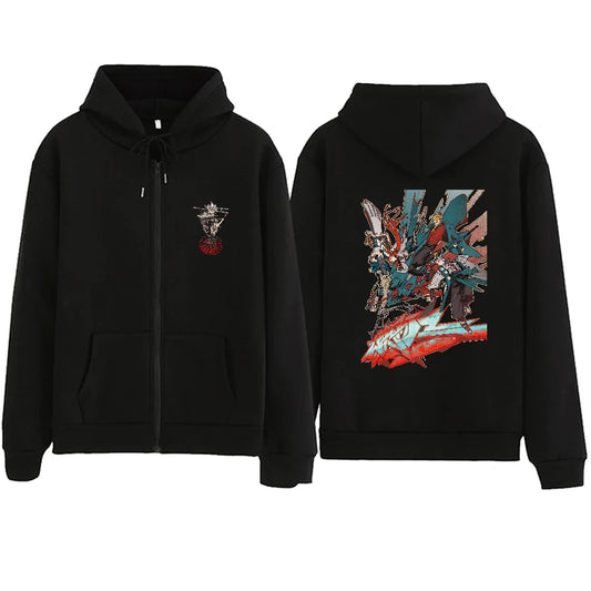 Gachiakuta Chaos Graffiti Warrior Black Zip Hoodie