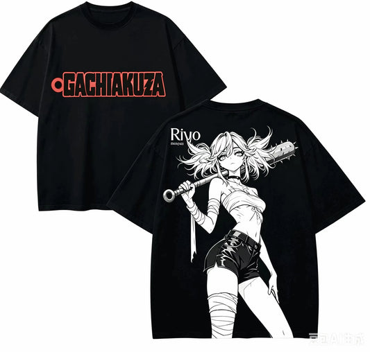 Gachiakuta Riyo Reaper Black Front & Back T-Shirt