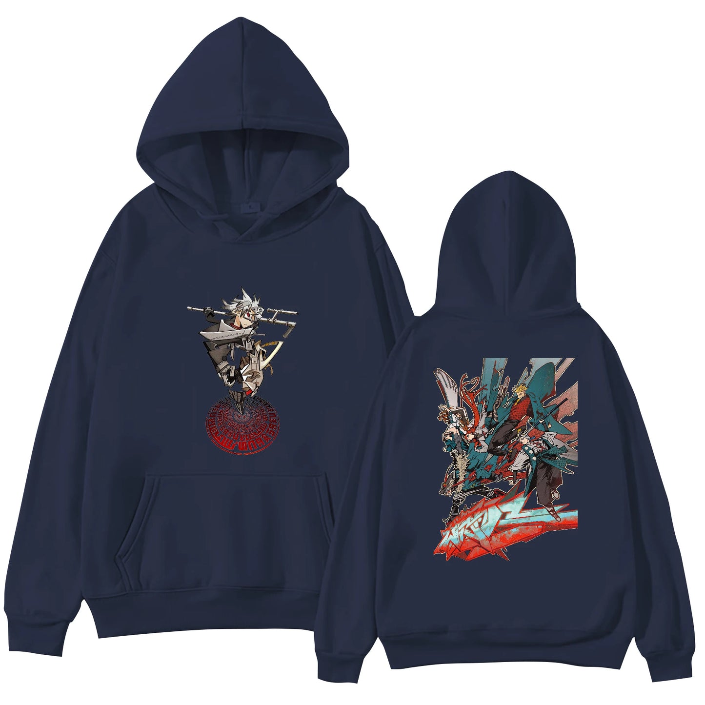 Gachiakuta Chaos Graffiti Warrior Navy Blue Hoodie